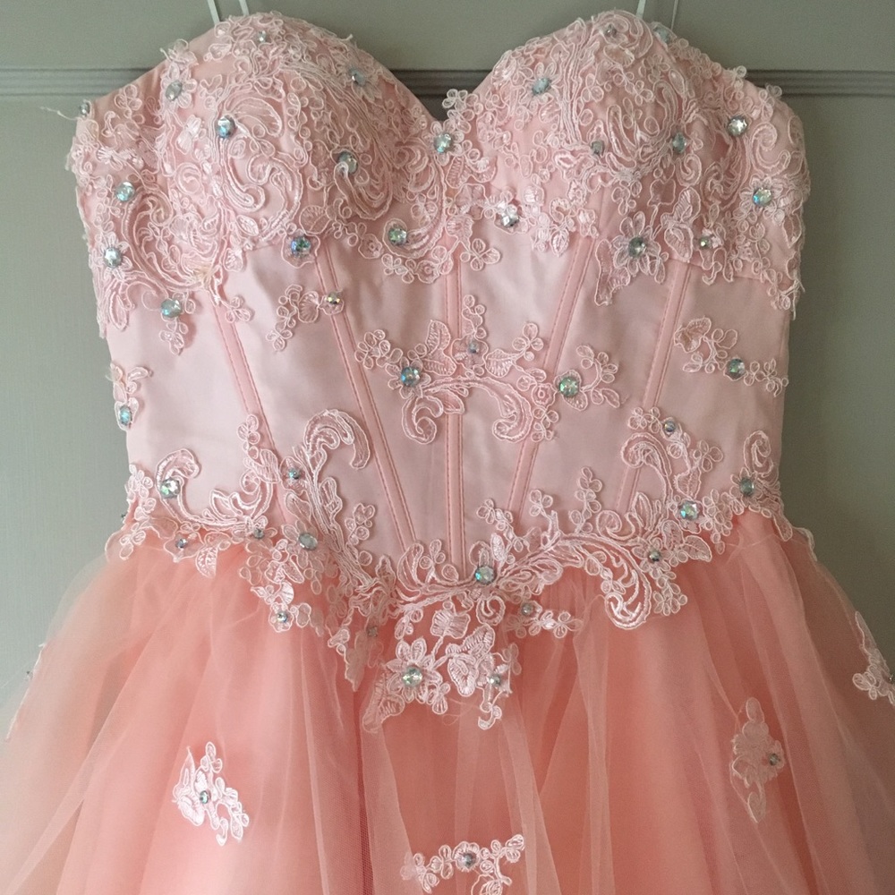 Homecoming pink tulle dress